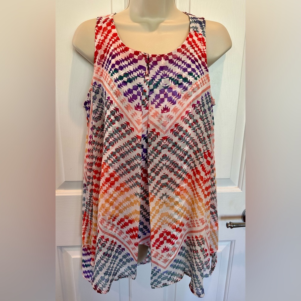 Zac & Rachel Sleeveless Top. Small multi color loose fitting. Like new condition
